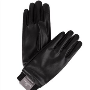 Men's Van Heusen Black Faux-Leather Touchscreen Gloves L/XL